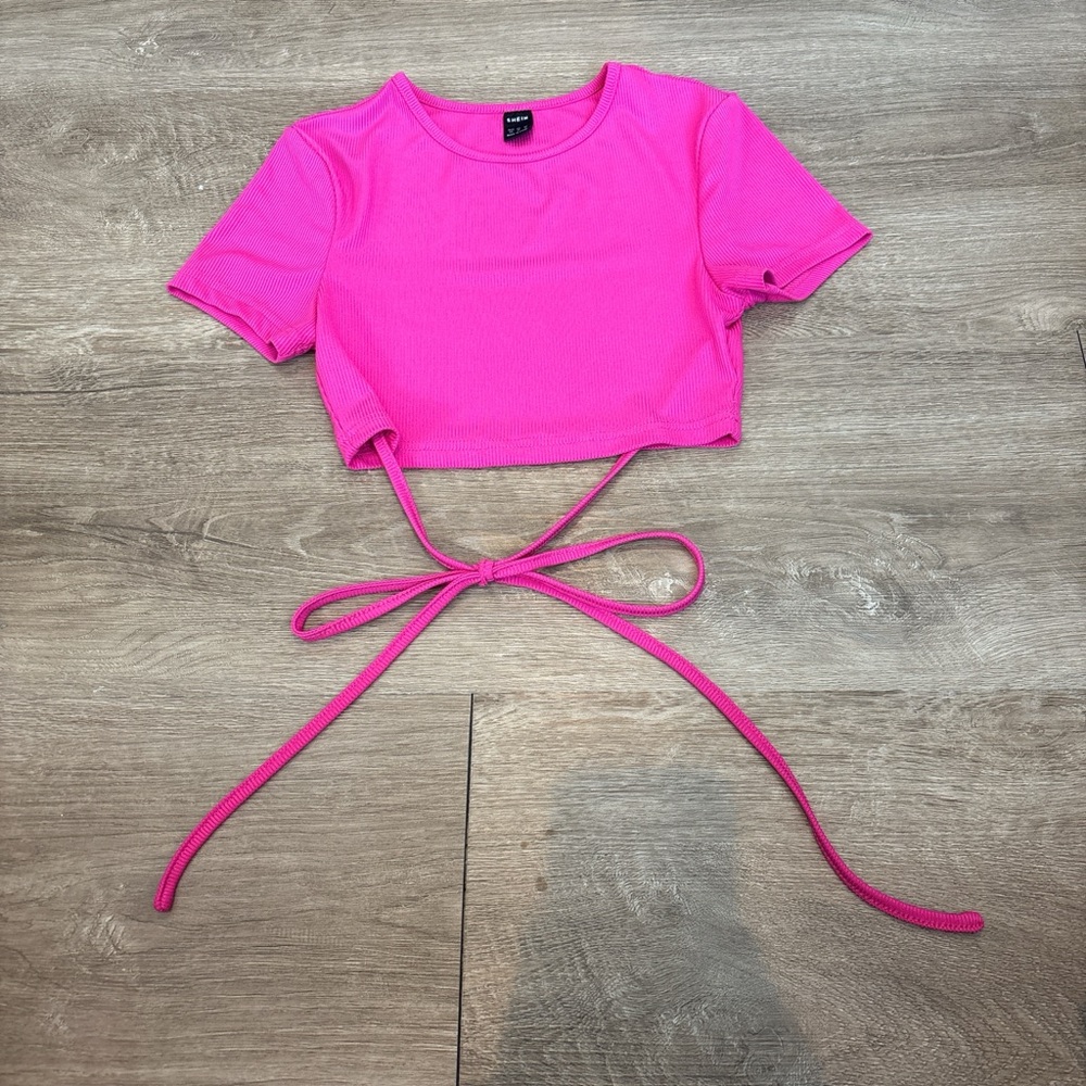 SHEIN Hot Pink Ribbed Top